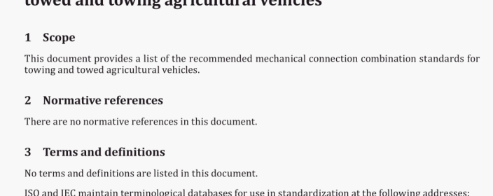 Permissible mechanical connection combinations between towed and towing agricultural vehicles