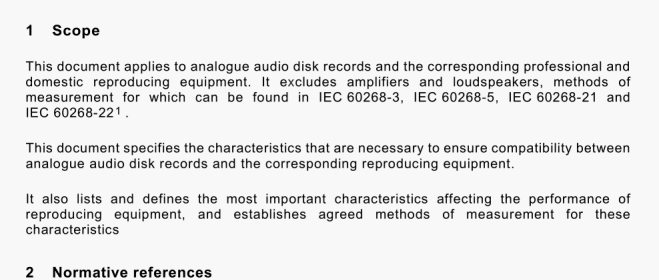 Analogue audio disk records and reproducing equipment