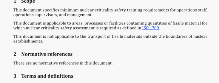 BS ISO 23133:2021 Nuclear criticality safety - Nuclear criticality safety training for operations