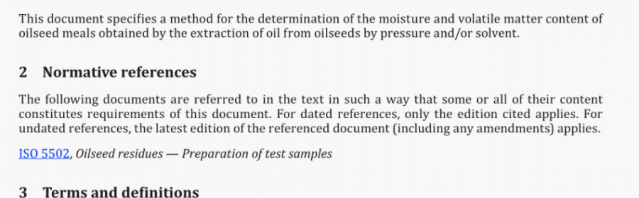 BS ISO 771:2021 Oilseed meals - Determination of moisture and VO latil le matter content