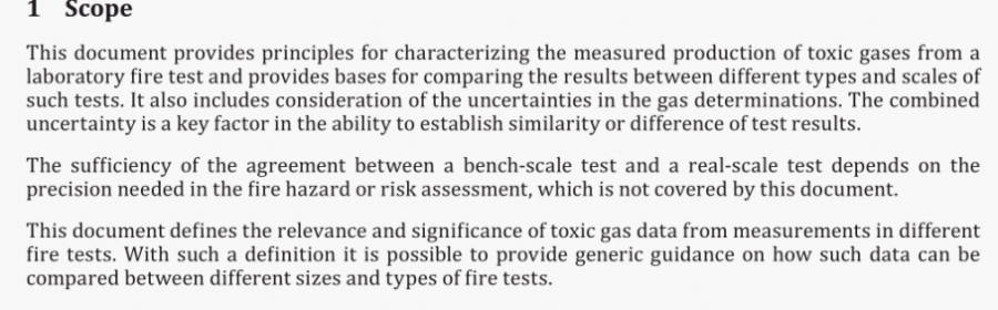 Comparison of toxic gas data from different test