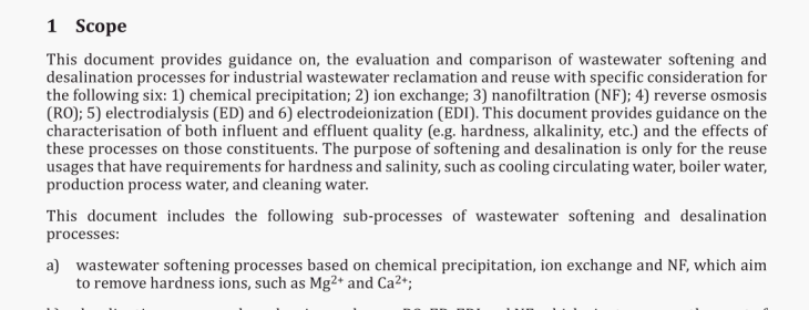 Guidelines for softening and desalination of industrial wastewater for reuse