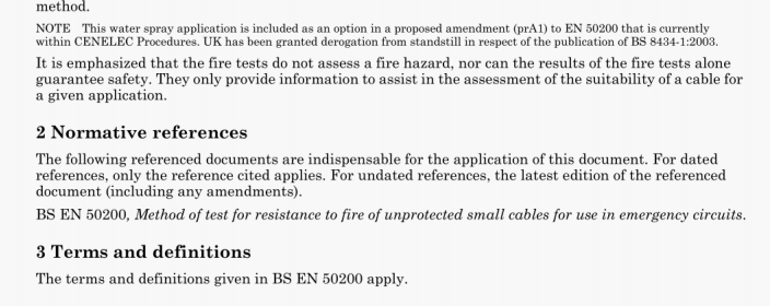 Methods of test for assessment of the fire integrity of electric cables