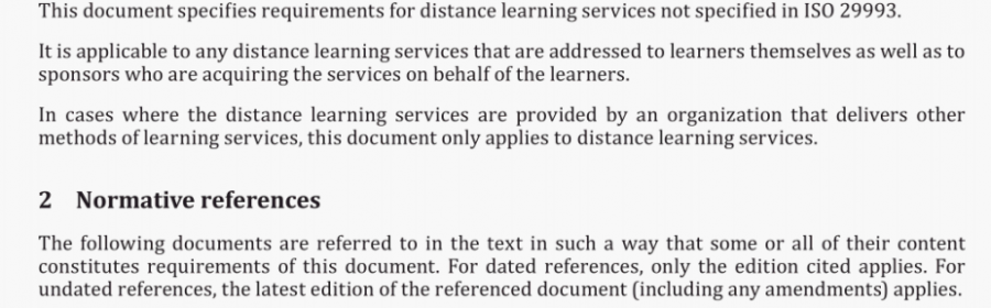 Requirements for distance learning