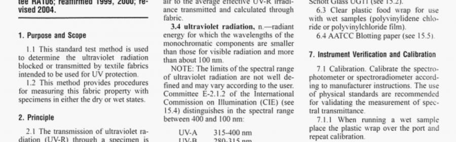 Ultraviolet Radiation through Fabrics