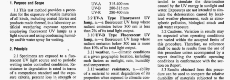 UV Light and Moisture Exposure