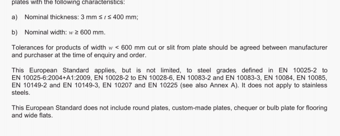 BS EN 10029:2010 Hot-rolled steel plates 3 mm thick or above - 1 Tolerances on dimensions and shape