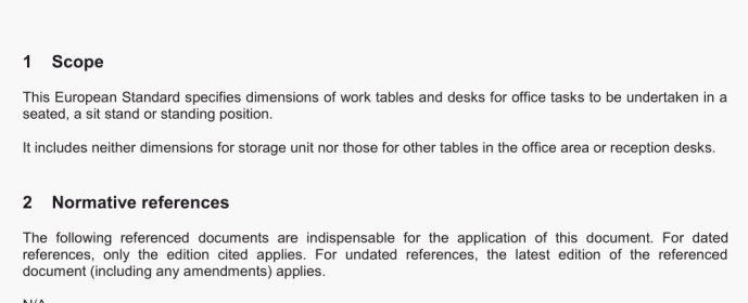 BS EN 527-1:2011 Office furniture一Work tables and desks Part 1: Dimensions