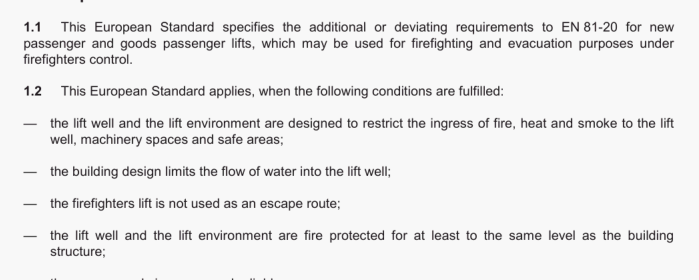BS EN 81-72:2015 Safety rules for the construction and installation of lifts - Particular applications for passenger and goods passenger lifts Part 72: Firefighters lifts