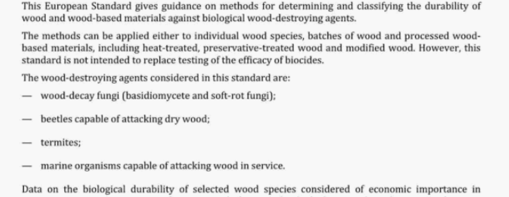 Durability of wood and wood- based products一Testing and classification of the durability to biological agents of wood and wood -based materials