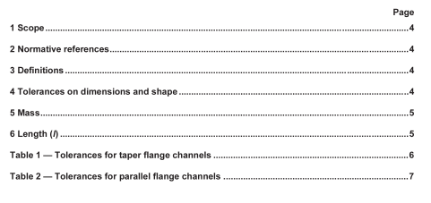 BS EN 10279:2000 - Hot rolled steel channels D Tolerances on shape, dimension and mass