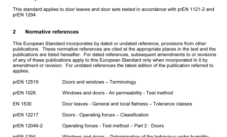 BS EN 12219:2000 - Doors Ð Climatic influences Ð Requirements and classification