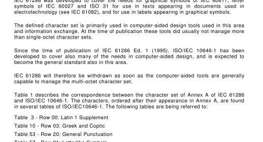 BS EN 61286:2002 - Information technology — Coded graphic character set for use in the preparation of documents used in electrotechnology and for information interchange