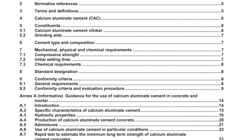 EN 14647:2005 - Calcium aluminate cement - Composition, specifications and conformity criteria