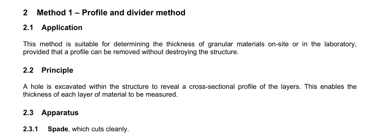 EN 14953:2005 - Surfaces for sport areas - Determination of thickness of unbound mineral surfaces for outdoor sports areas