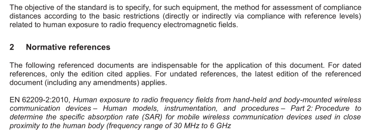 EN 50383:2010 - Basic standard for the calculation and measurement of electromagnetic field strength and SAR related to human exposure from radio base stations and fixed terminal stations for wireless telecommunication systems (110 MHz - 40 GHz)
